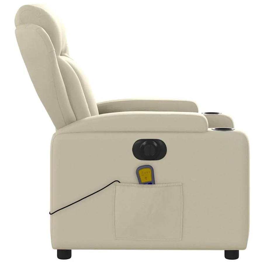Fauteuil de massage inclinable électrique crème similicuir - 10