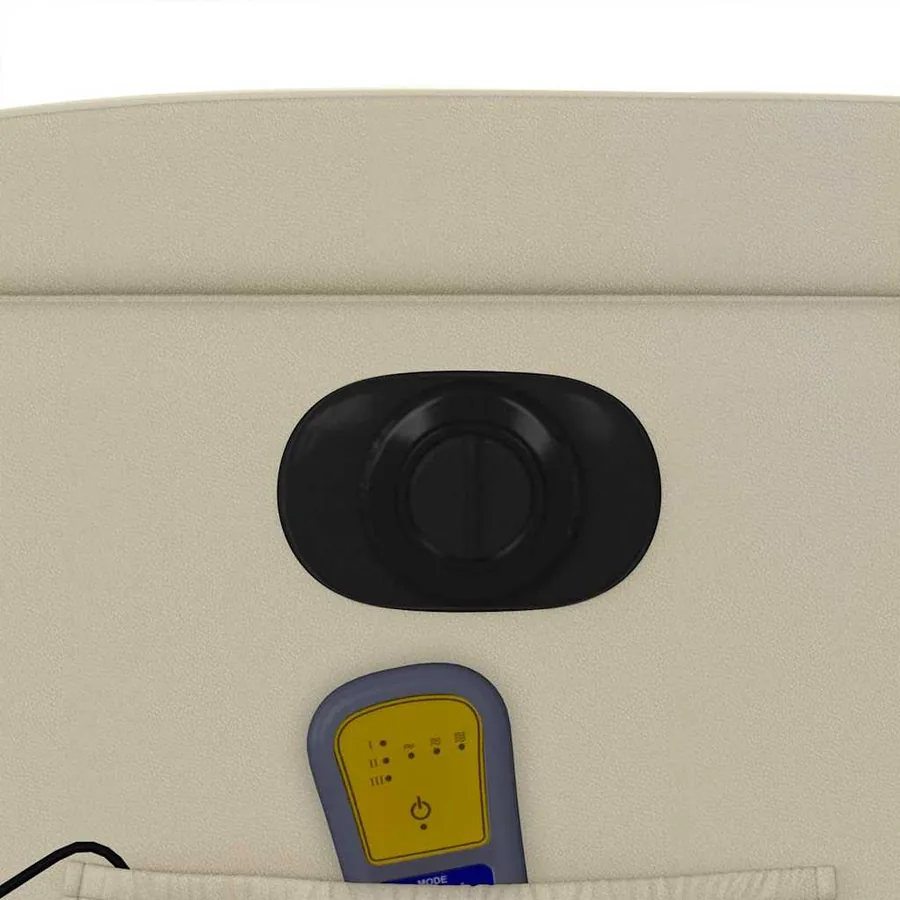 Fauteuil de massage inclinable électrique crème similicuir - 12