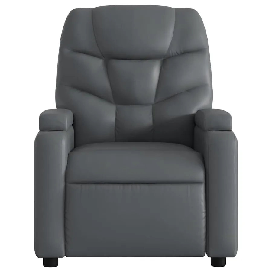 Fauteuil de massage inclinable électrique gris similicuir - 9