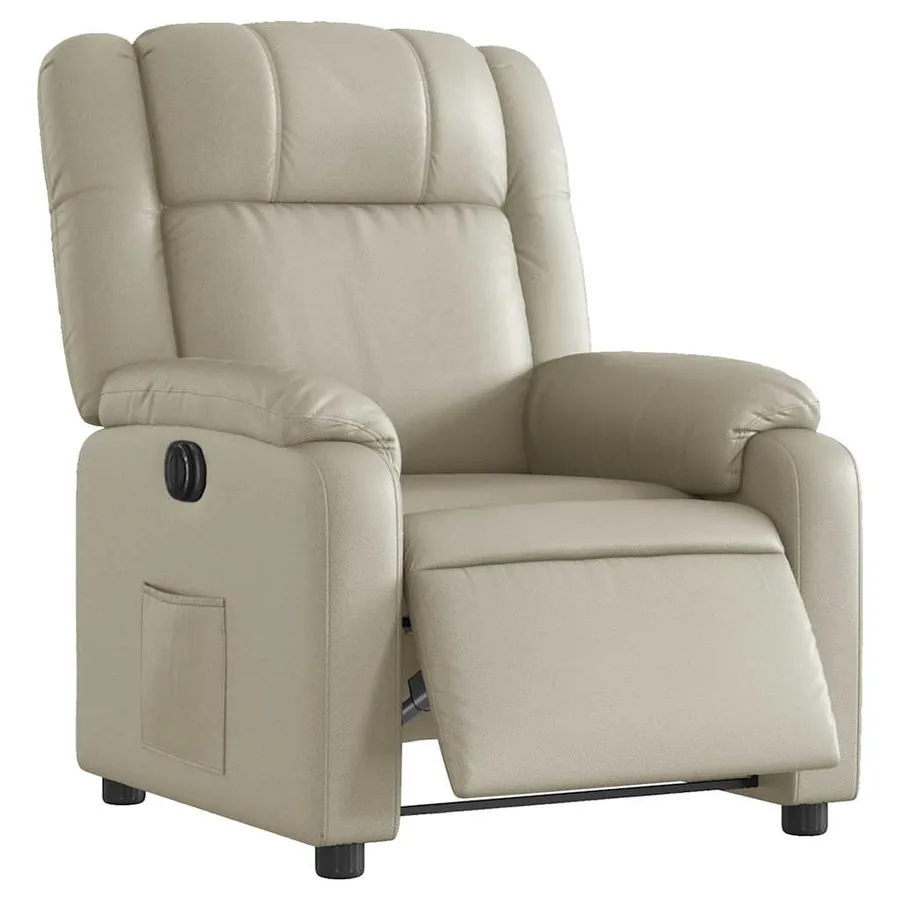 Fauteuil inclinable électrique Crème Similicuir - 3