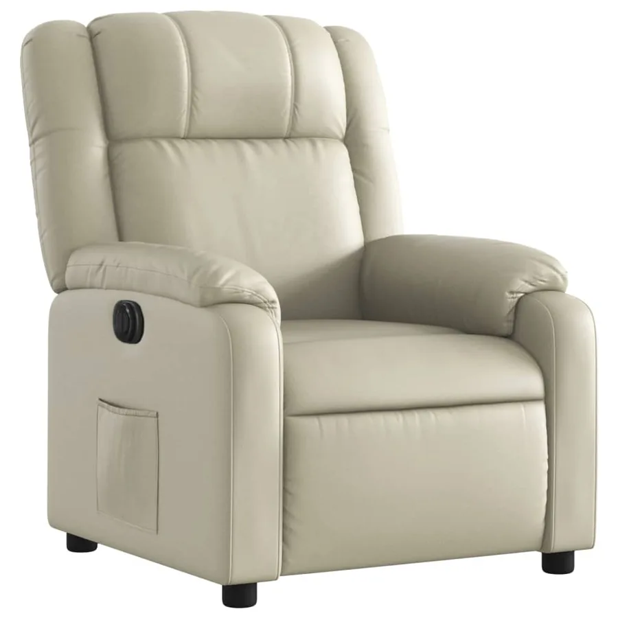 Fauteuil inclinable électrique Crème Similicuir - 4