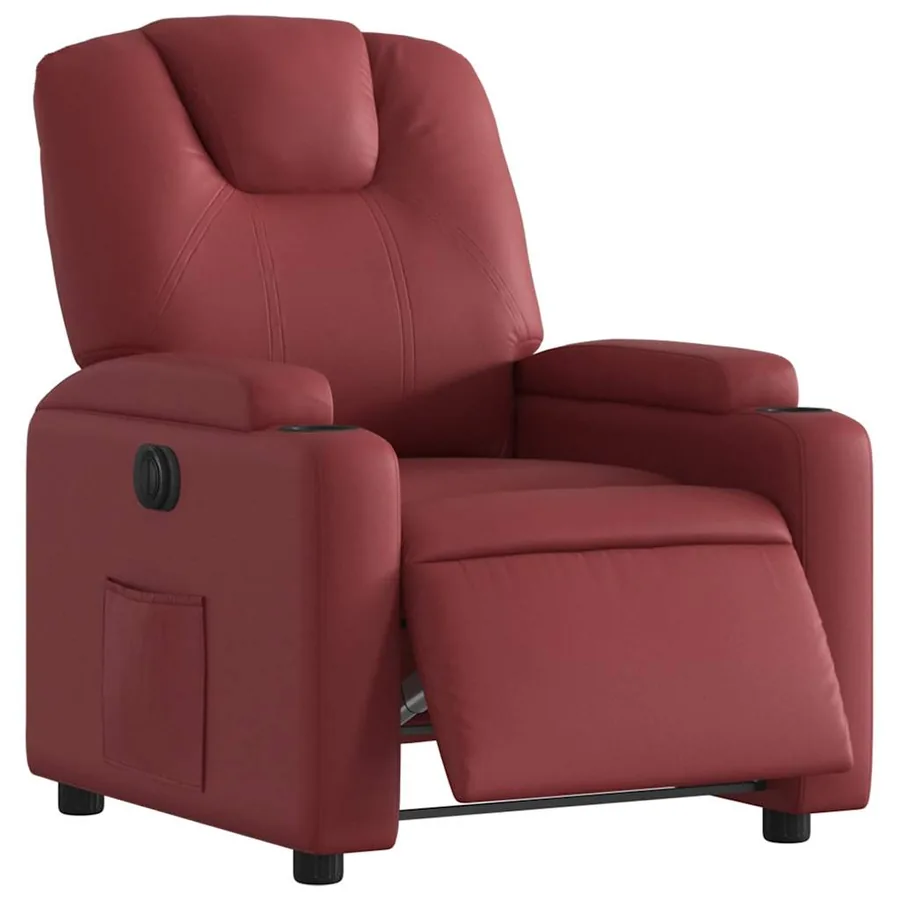 Fauteuil inclinable électrique Rouge bordeaux Similicuir - 3