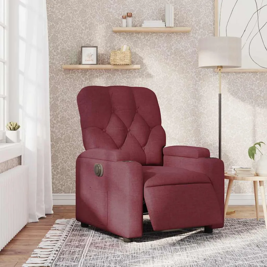 Fauteuil inclinable électrique Rouge bordeaux Tissu - 15