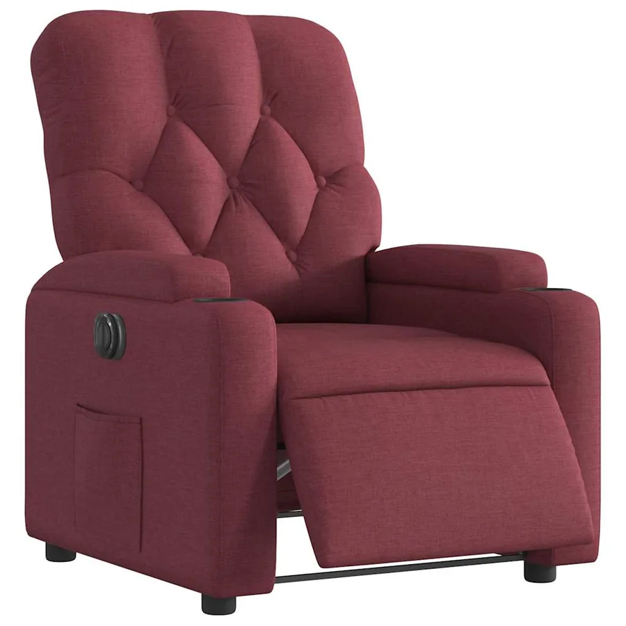 Fauteuil inclinable électrique Rouge bordeaux Tissu - 3