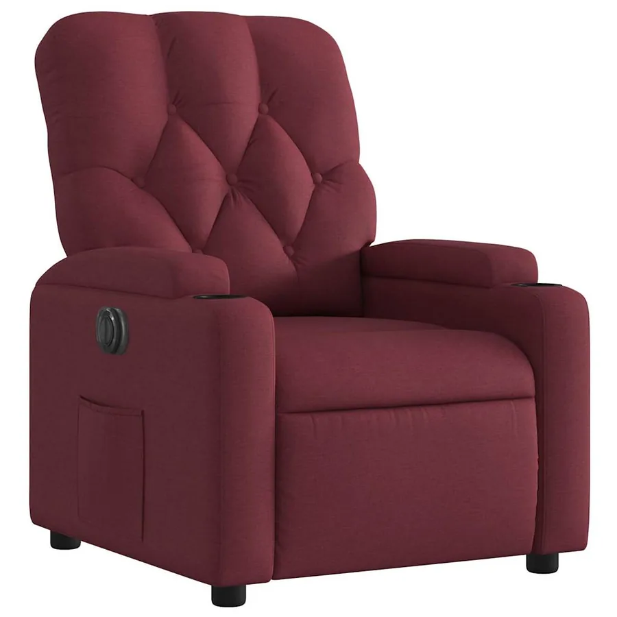 Fauteuil inclinable électrique Rouge bordeaux Tissu - 4