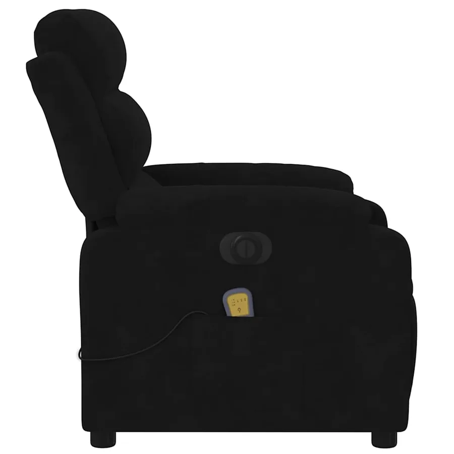 Fauteuil inclinable de massage électrique noir velours - 10