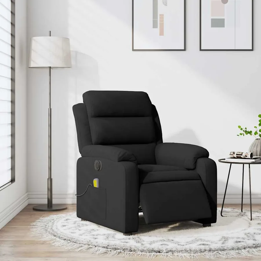Fauteuil inclinable de massage électrique noir velours - 16