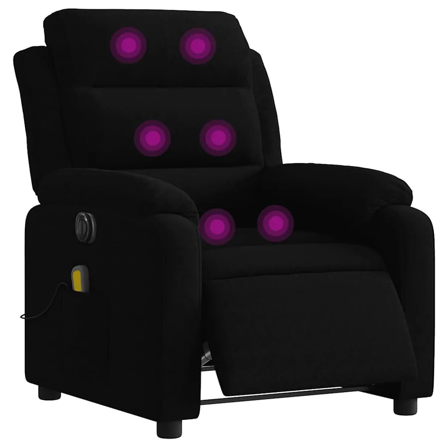 Fauteuil inclinable de massage électrique noir velours - 3