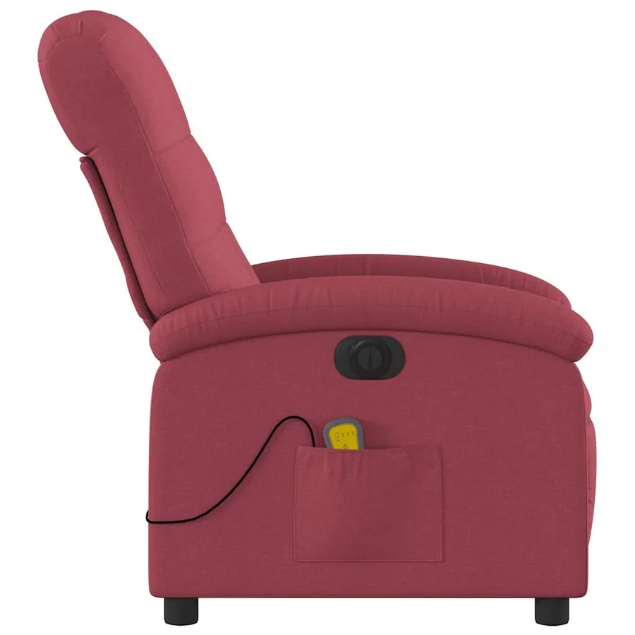 Fauteuil de massage inclinable électrique Rouge bordeaux Tissu - 10