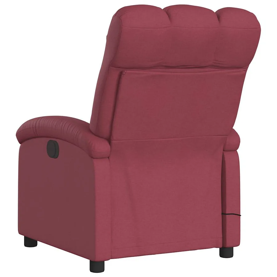 Fauteuil de massage inclinable électrique Rouge bordeaux Tissu - 5