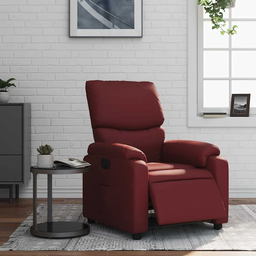 Fauteuil inclinable électrique Rouge bordeaux Similicuir - 14