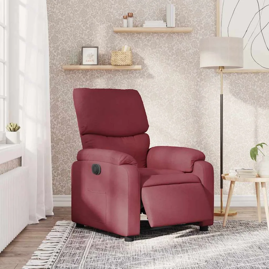 Fauteuil inclinable électrique Rouge bordeaux Tissu - 15