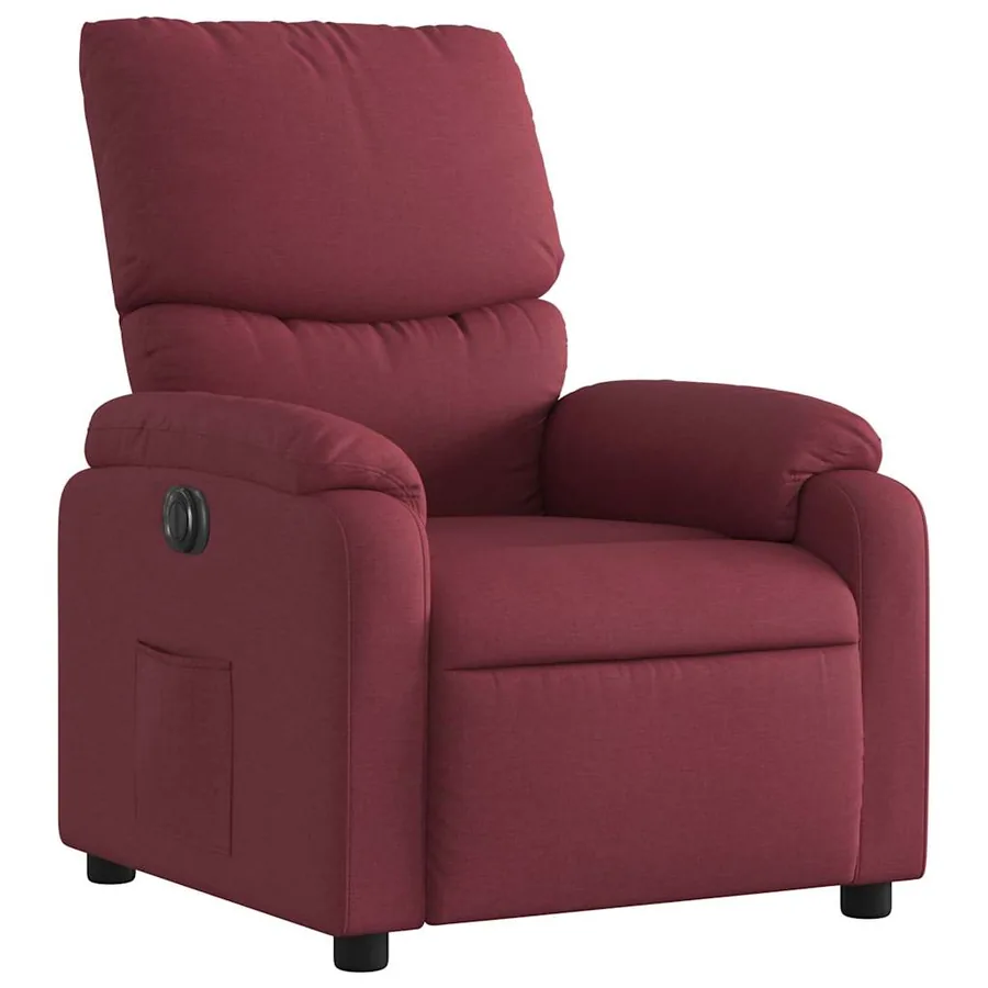 Fauteuil inclinable électrique Rouge bordeaux Tissu - 4