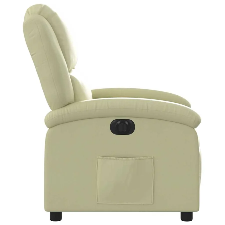 Fauteuil inclinable électrique crème cuir véritable - 10