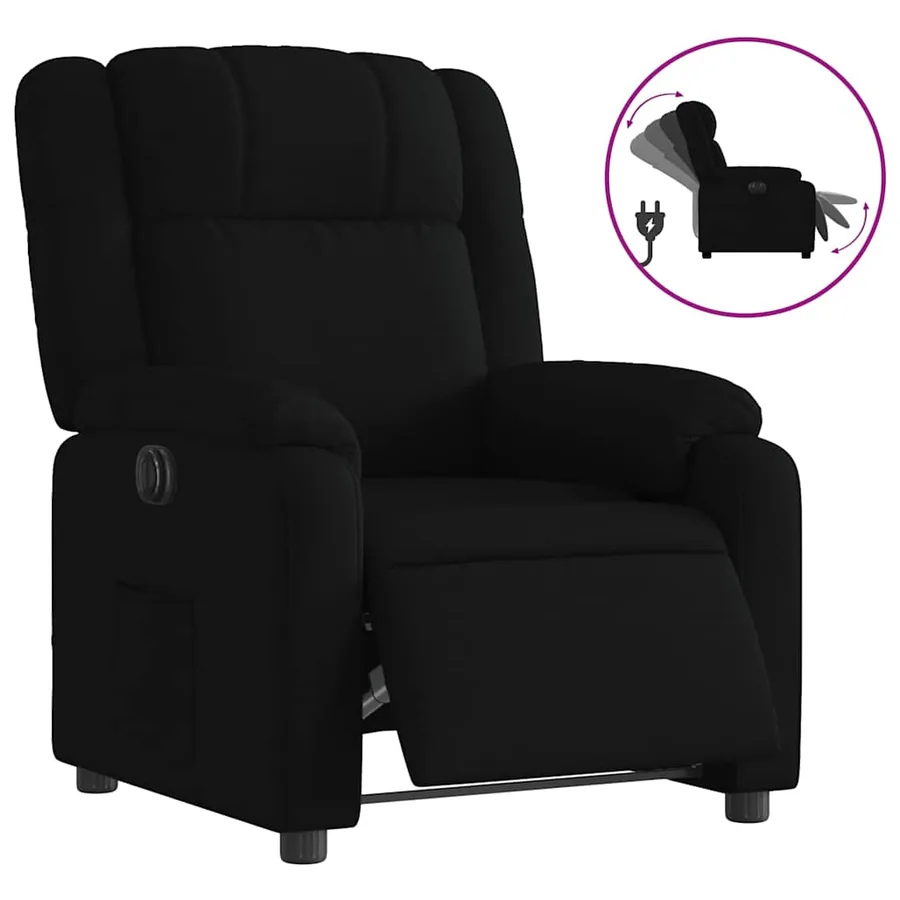 Fauteuil inclinable électrique Noir Tissu - 2