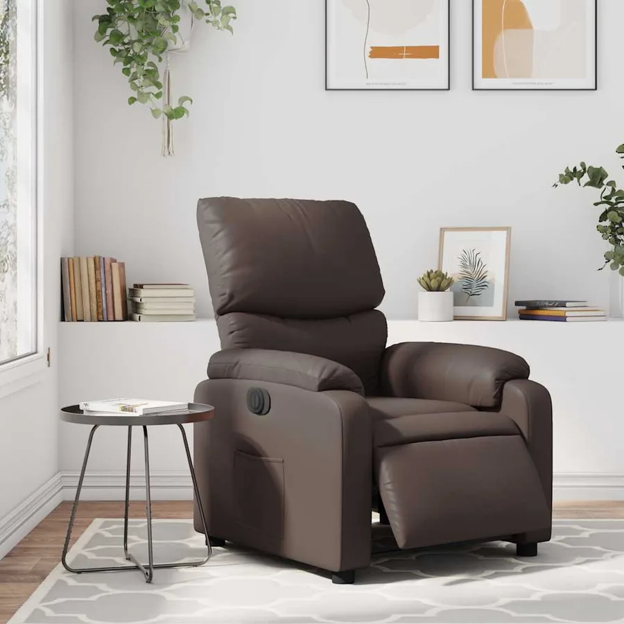 Fauteuil inclinable électrique Marron Similicuir - 15