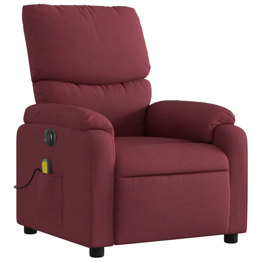 Fauteuil de massage inclinable électrique Rouge bordeaux Tissu - 4