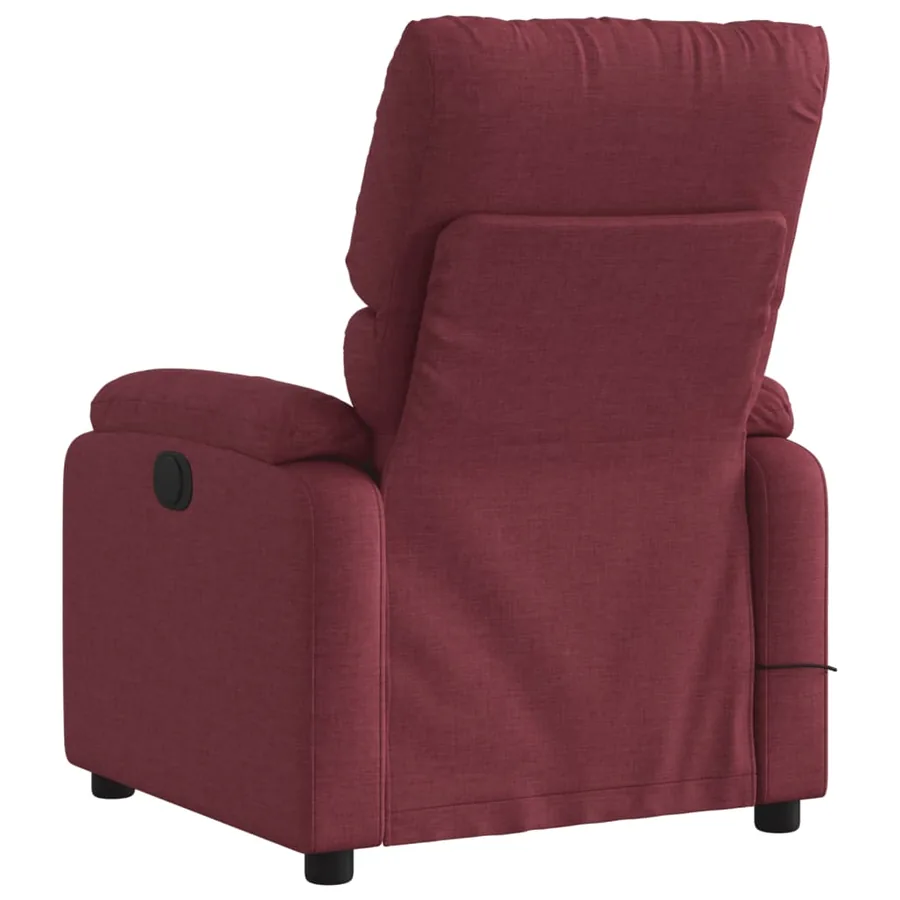Fauteuil de massage inclinable électrique Rouge bordeaux Tissu - 5