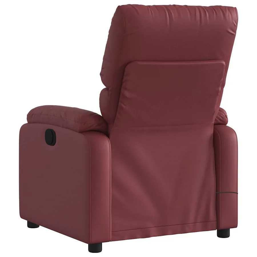 Fauteuil de massage inclinable électrique rouge bordeaux - 11