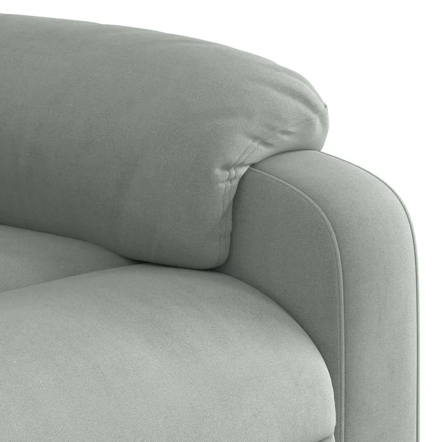 Fauteuil de massage inclinable gris clair velours - 10