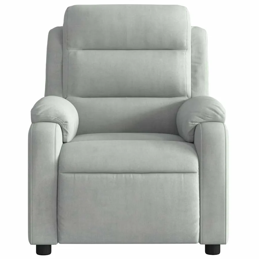 Fauteuil de massage inclinable gris clair velours - 8