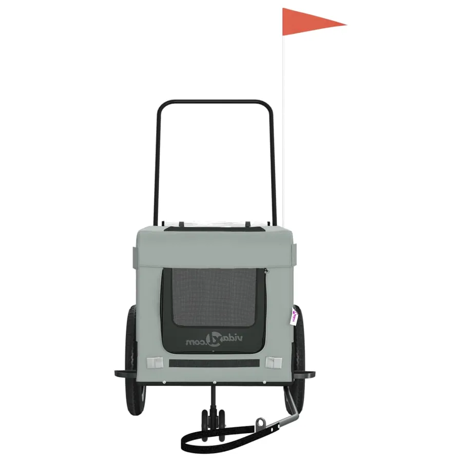 Remorque de vélo pour animaux de compagnie gris et noir - 5