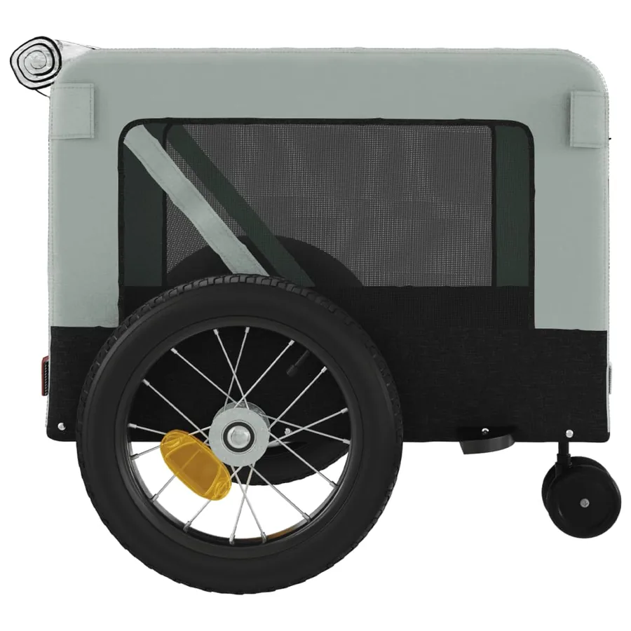 Remorque de vélo pour animaux de compagnie gris et noir - 8