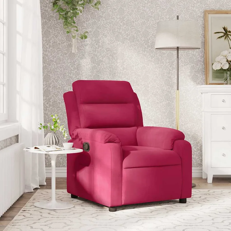 Fauteuil inclinable rouge bordeaux velours