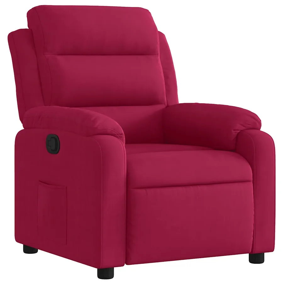 Fauteuil inclinable rouge bordeaux velours - 2