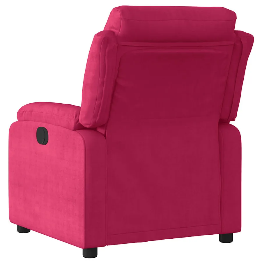 Fauteuil inclinable rouge bordeaux velours - 3