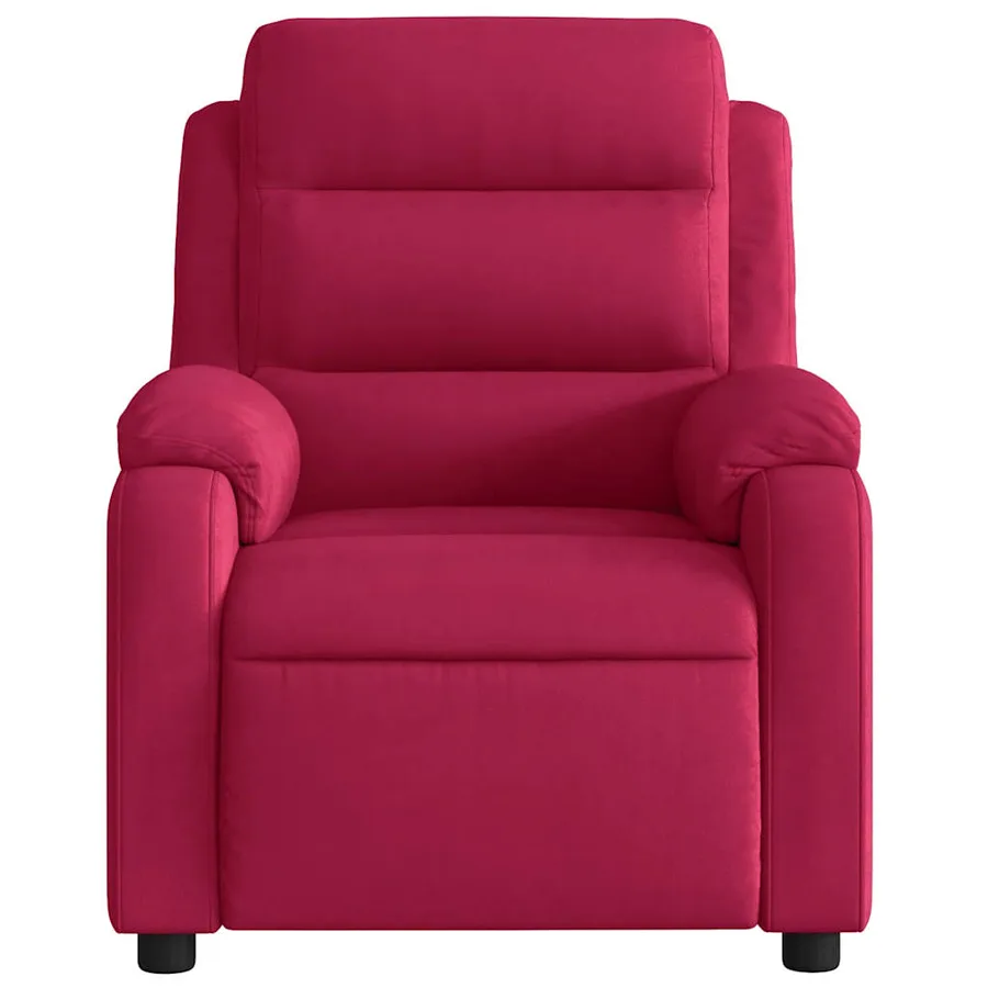 Fauteuil inclinable rouge bordeaux velours - 6