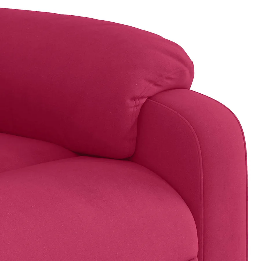 Fauteuil inclinable rouge bordeaux velours - 8