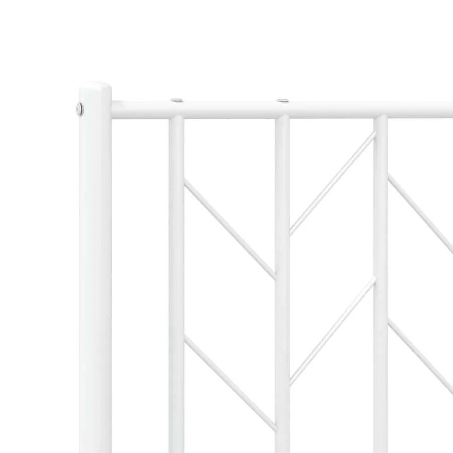 Cadre de lit métal sans matelas et tête de lit blanc 193x203 cm - 9