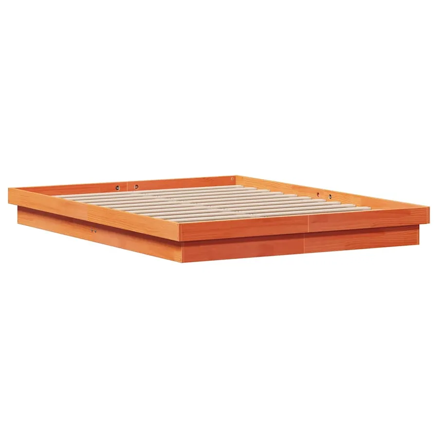 Cadre de lit à LED sans matelas 150x200 cm bois massif - 5