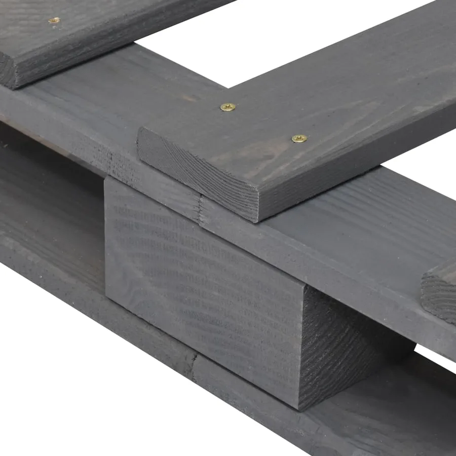 Cadre de lit sans matelas gris 90x200 cm bois de pin massif - 10