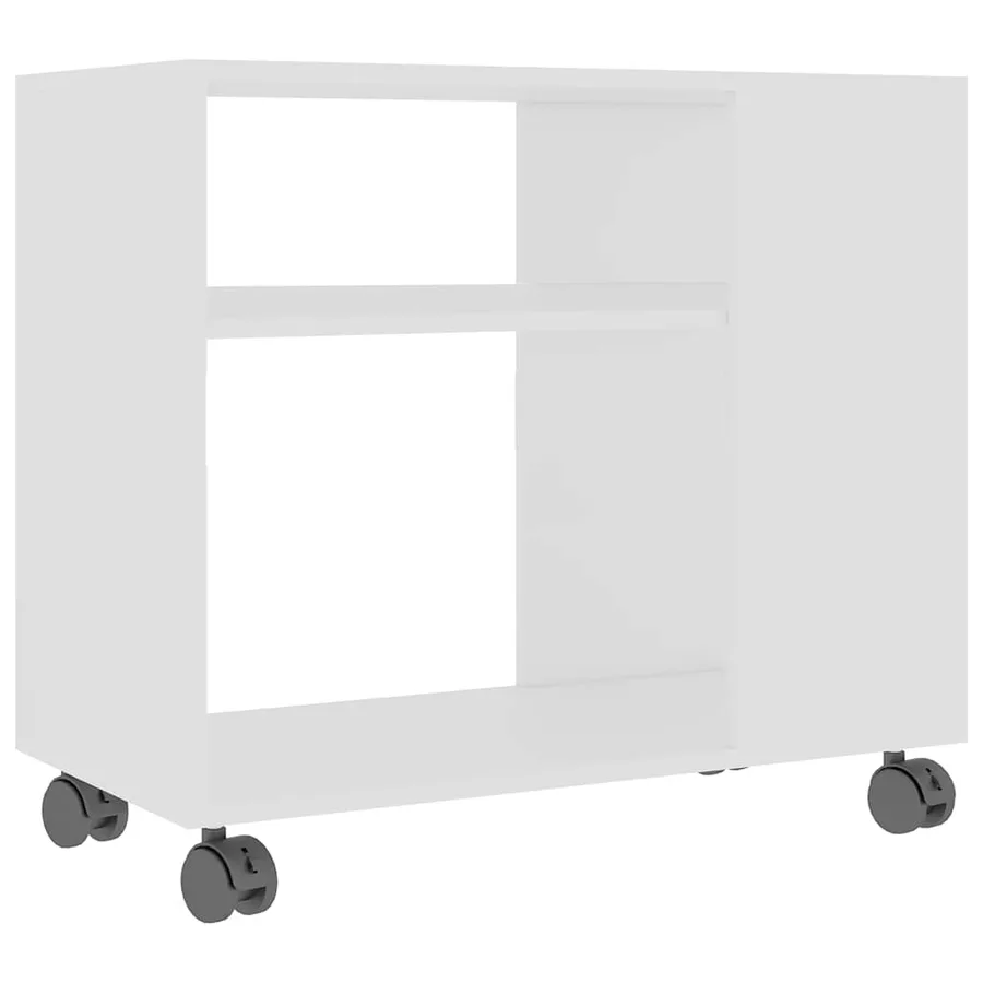 Table d'appoint Blanc 70x35x55 cm Bois d'ingénierie - 2