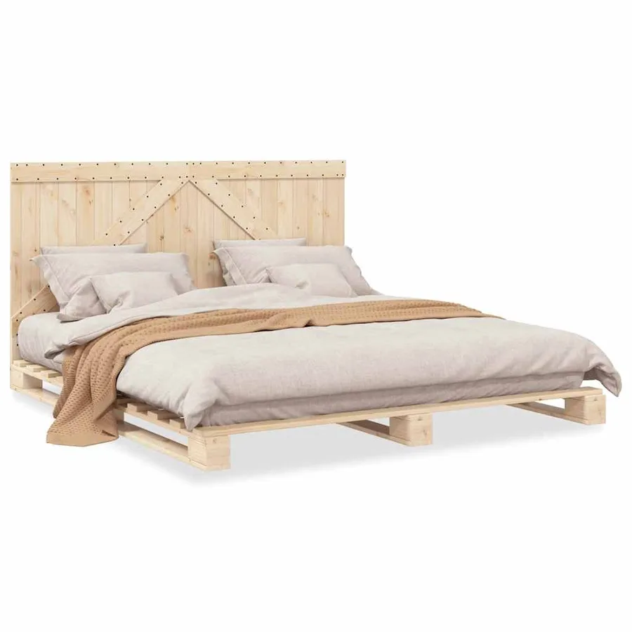 Cadre de lit sans matelas avec tête de lit 200x200 cm - 2
