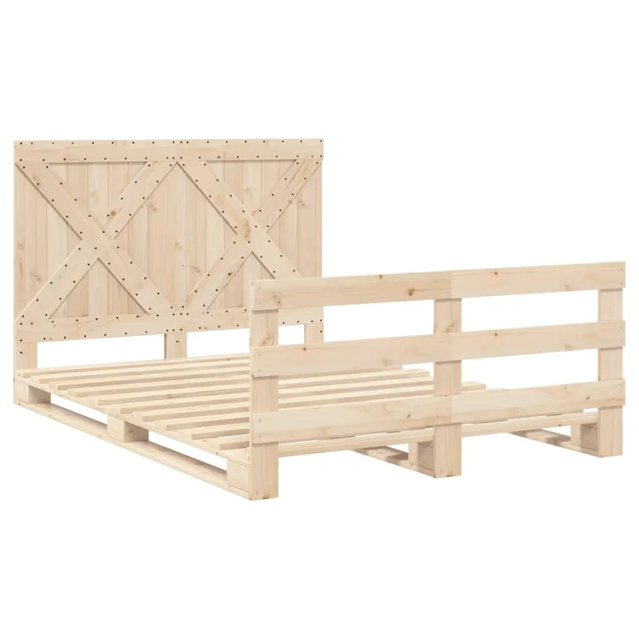 Cadre de lit sans matelas avec tête de lit bois massif - 3
