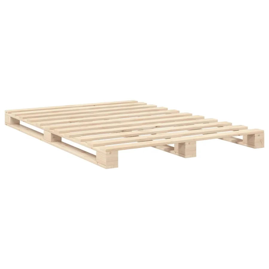 Cadre de lit sans matelas avec tête de lit bois massif - 7
