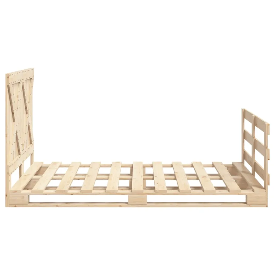 Cadre de lit sans matelas avec tête de lit bois massif - 8