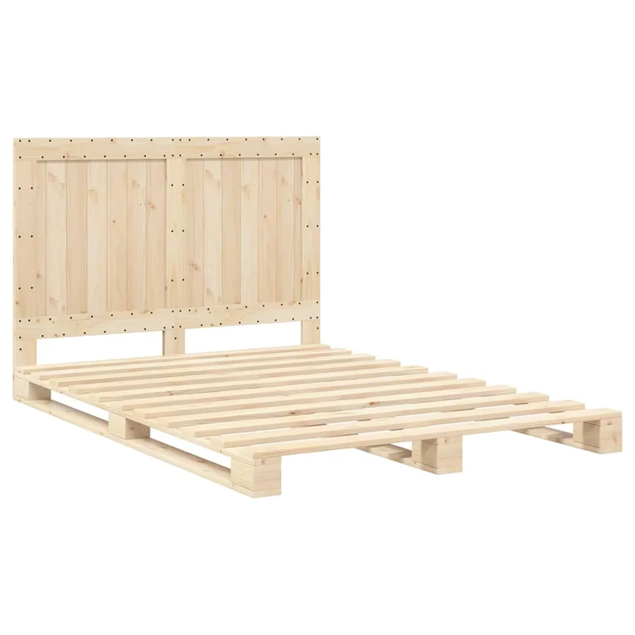 Cadre de lit sans matelas avec tête de lit bois massif - 3