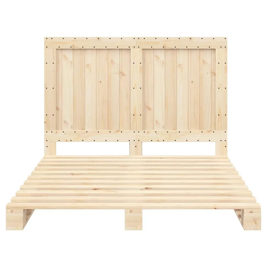 Cadre de lit sans matelas avec tête de lit bois massif - 5