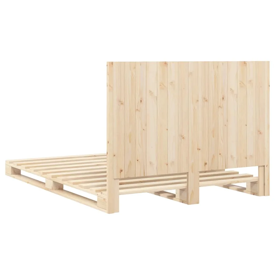Cadre de lit sans matelas avec tête de lit bois massif - 9