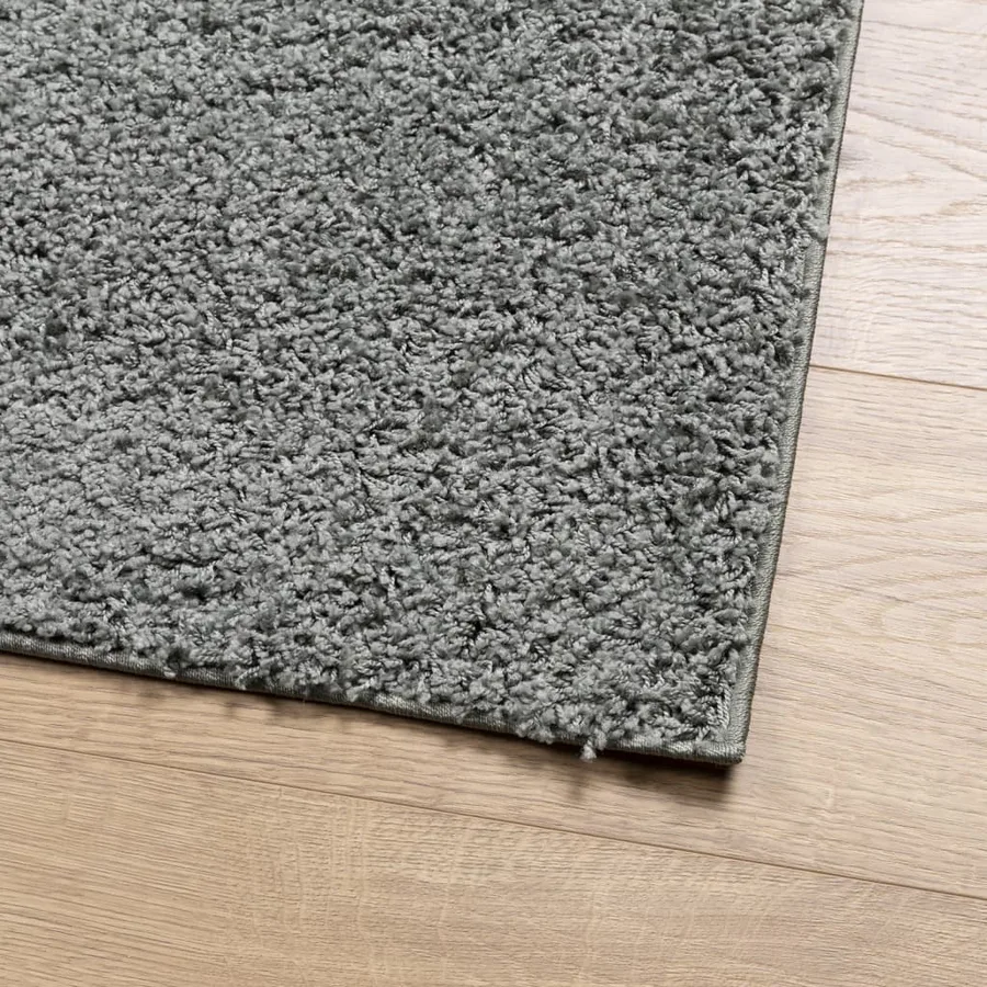 Tapis shaggy PAMPLONA poils longs moderne vert 80x250 cm - 4