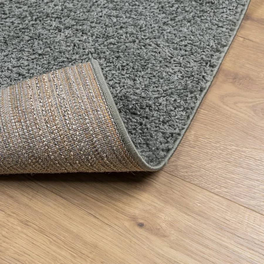 Tapis shaggy PAMPLONA poils longs moderne vert 80x250 cm - 5
