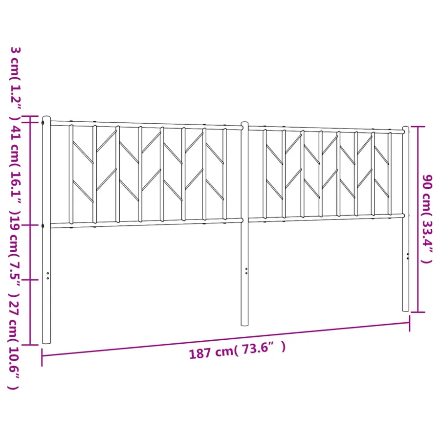 Tête de lit de remplacement métal blanc 180 cm - 7
