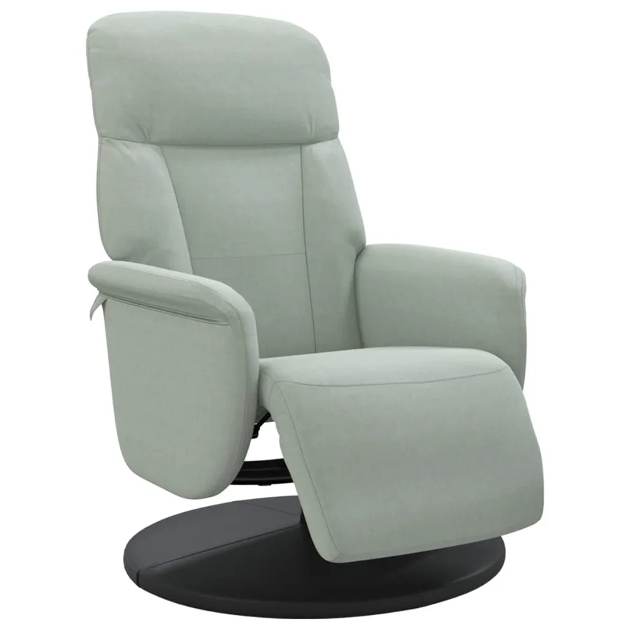 Fauteuil inclinable avec repose-pied gris clair velours - 2