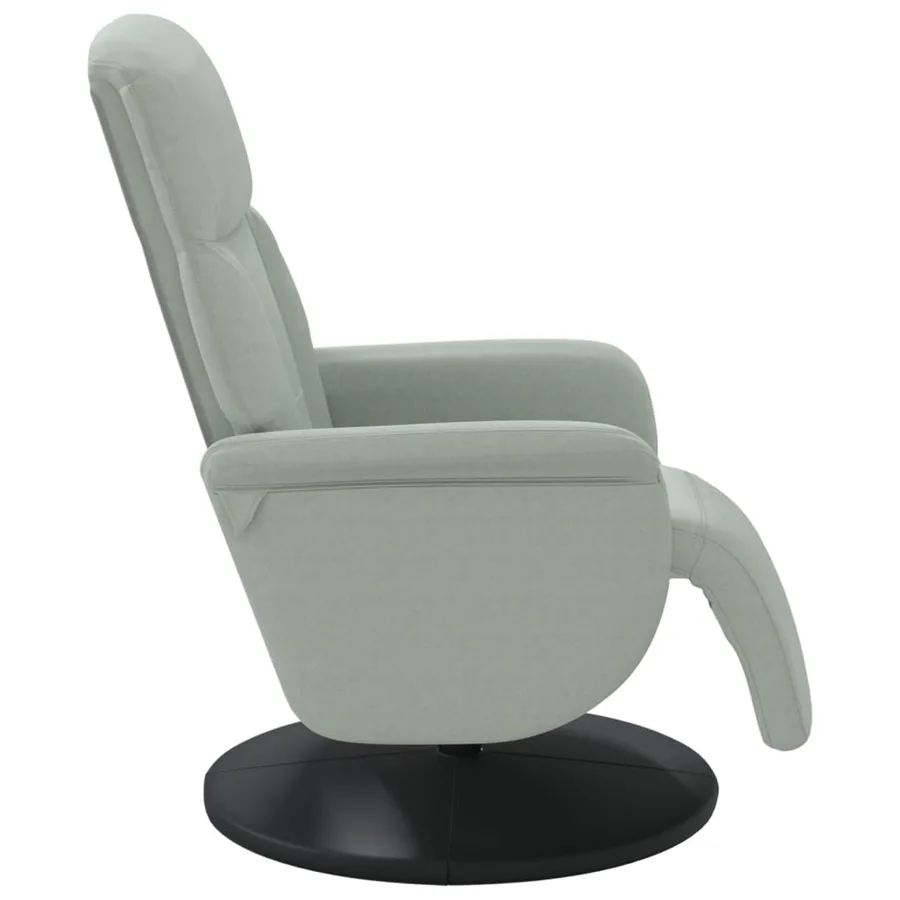 Fauteuil inclinable avec repose-pied gris clair velours - 4