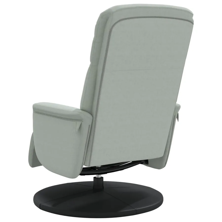 Fauteuil inclinable avec repose-pied gris clair velours - 5