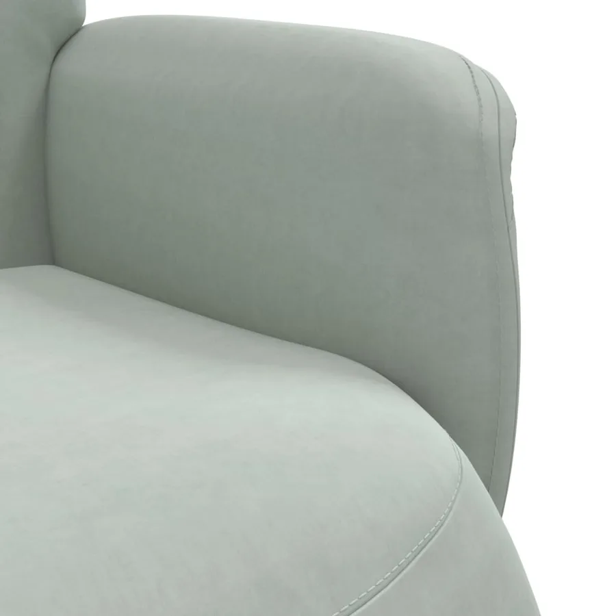 Fauteuil inclinable avec repose-pied gris clair velours - 7